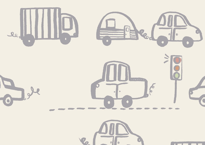 Cars and Lorries, Pewter Grey - Roller Blind - Image 6